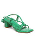 GNIST Green Strappy Tie up Block Heel Sandal